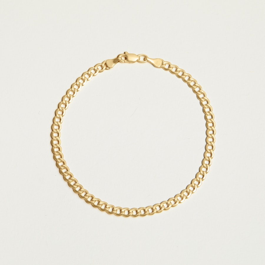 Italic - 14k Solid Gold Curb Chain Bracelet